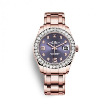 Đồng hồ Rolex Everose Gold Datejust Pearlmaster 39mm Diamond Bezel Aubergine Diamond Dial 86265