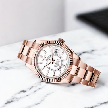 Đồng hồ Rolex Sky-Dweller vàng Everose với mặt đồng hồ màu trắng và dây đeo Oyster 336935
