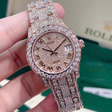 Đồng hồ Rolex Pearlmaster vàng hồng dát kim cương 81405RBR